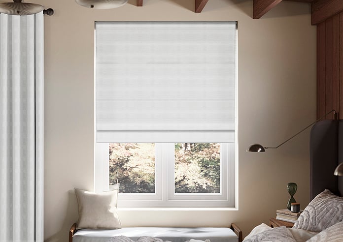 Shima Faux Silk, White - Twist&Fit Roman Blind - Image 3
